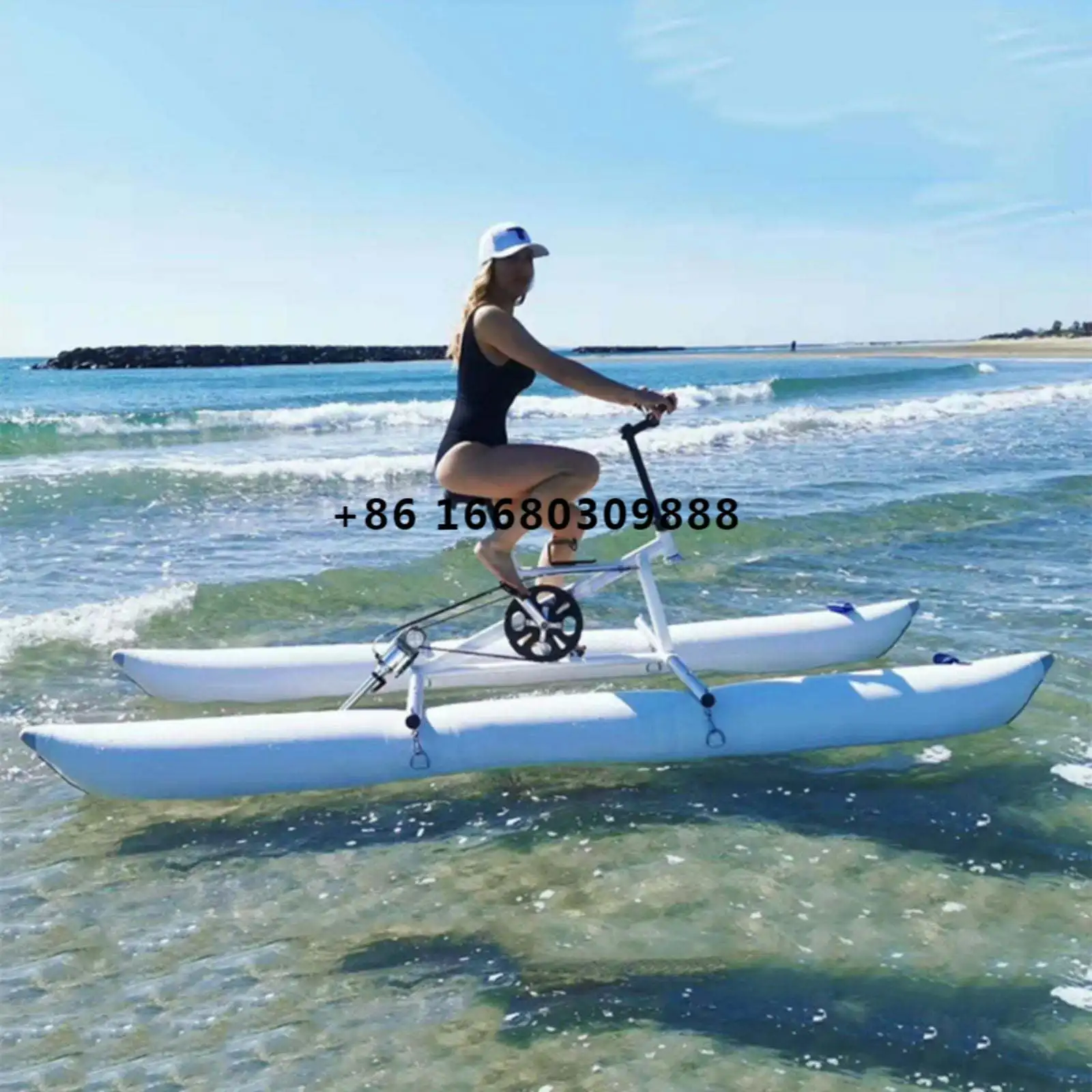 New Design Single Person Inflatable Sup Board Water Bike Portable Water Bicycle Aqua Bike For Water Sports