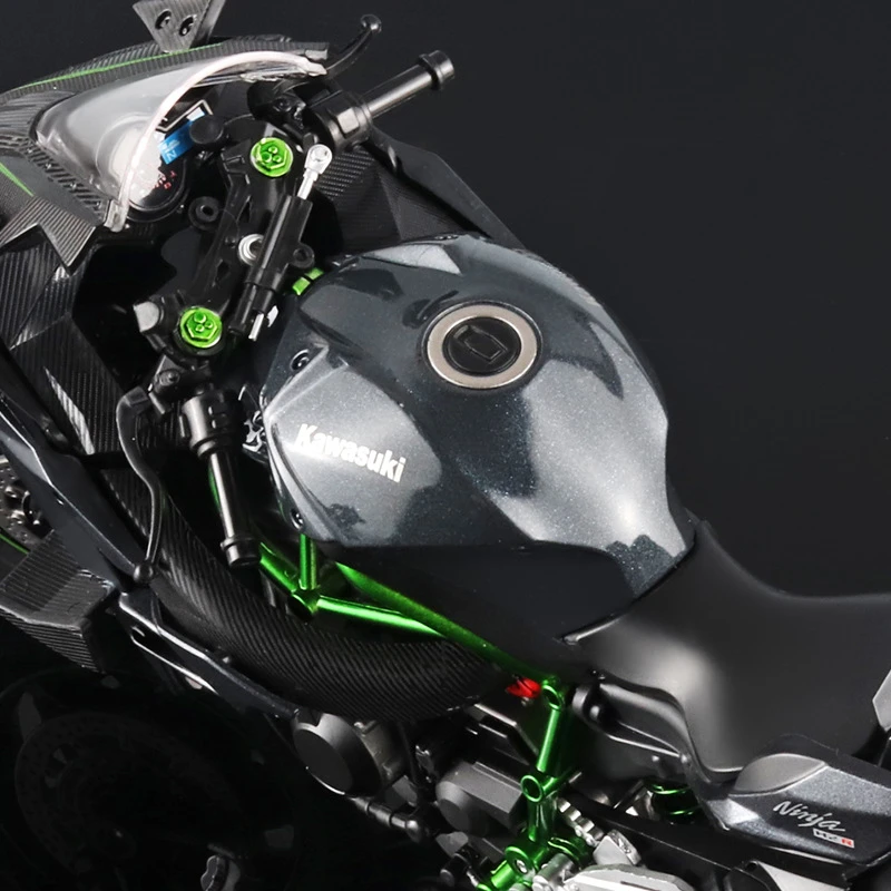 Modèle de moto Kawasaki Ninja H2R, 1:12, véhicules moulés sous pression, cadeau pour enfants garçons, modèle de moteur collectif, son et lumière