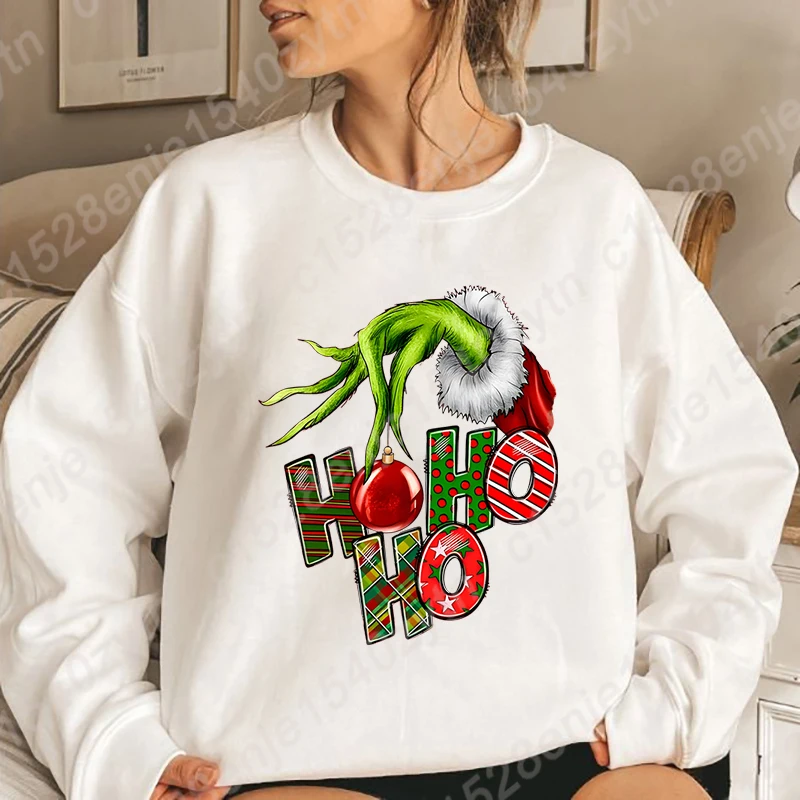 Cozy Christmas Sweatshirts, Women\'s Crew Neck Letter Print Sweatshirt for Fall & Winter, Casual Fashion Women Xmas Clothing