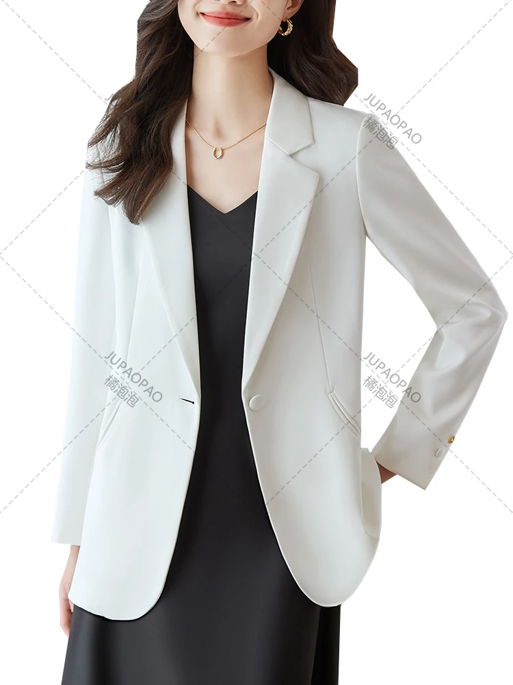 

New Arrival Women Ladies Loose Blazer Pink Black White Long Sleeve Solid Casual Female Jacket Coat For Autumn Winter