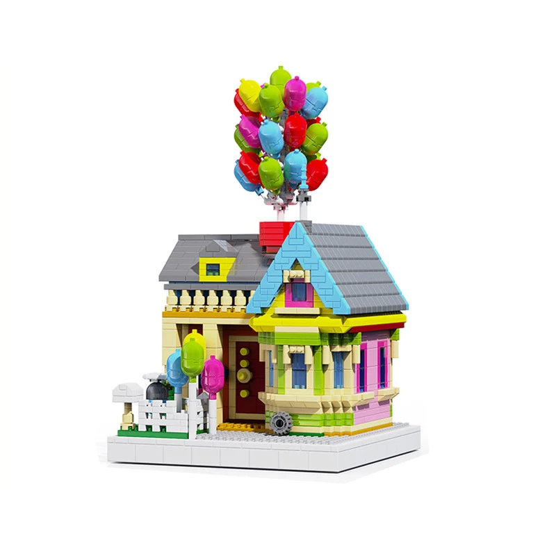 

Creative City Street View Micro Diamond Block Fairy Tale Balloon House Assemble Building Brick Model Toys Nanobrick For Gifts