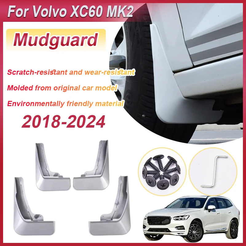 

4 шт. автомобильные окрашенные брызговики для Volvo XC60 2019, аксессуары MK2, 2018 ~ 2024, брызговики, спойлер, расклешенные крылья, автомобильные аксессуары