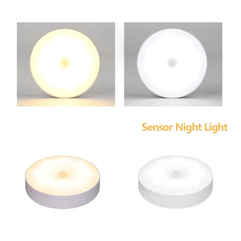 Motion Sensor LED Night Light Chargeable Smart Wall-Mounted Lamp for Stairs Hallway Cabinet Closet Wardrobe Night Light