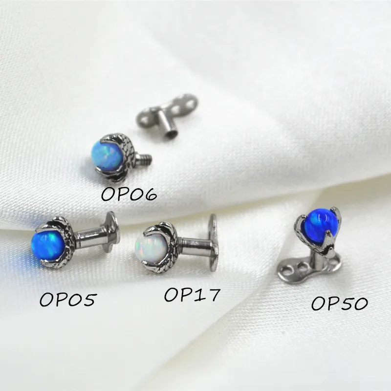 10pcs  3mm Opal Stone Surgical Steel Body Jewelry Micro Dermal Anchor TOP Hide in Skin Dermal Studs Piercing  NEW Arrived