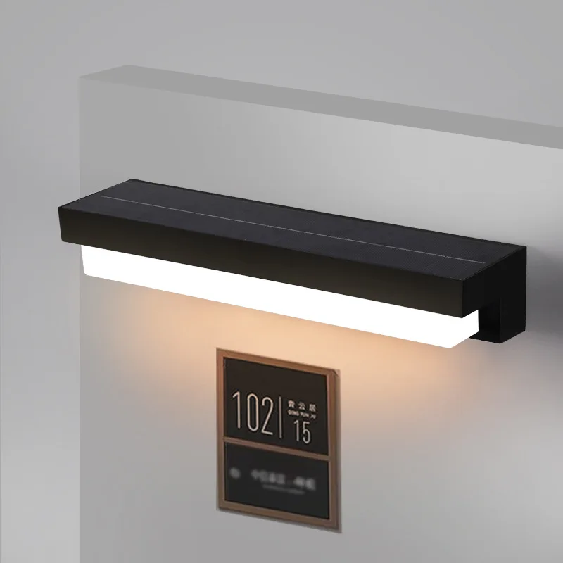 Outdoor Solar Wall Lamp LED Courtyard IP65 Waterproof Sensing Garden Villa Doorway Fence Wall Lighting Year Free Electricity Fee