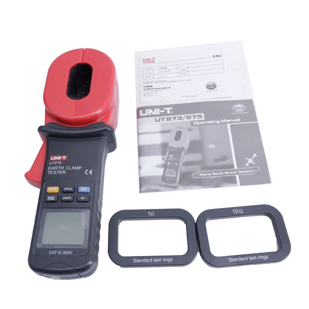 275 Digital Clamp Earth Ground Resistance Testers Auto Power Off Jaw Capacity 28mm