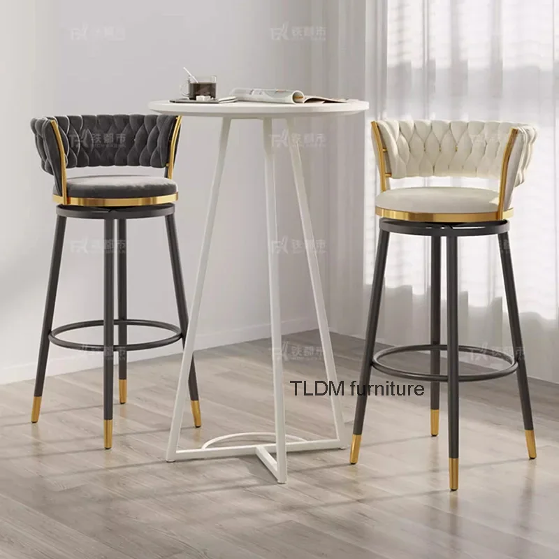 

Golden Counter Bar Chairs Folding Island Nordic Lightweight Workshop Stool Swivel Modern Taburetes Altos Cocina Design Furniture