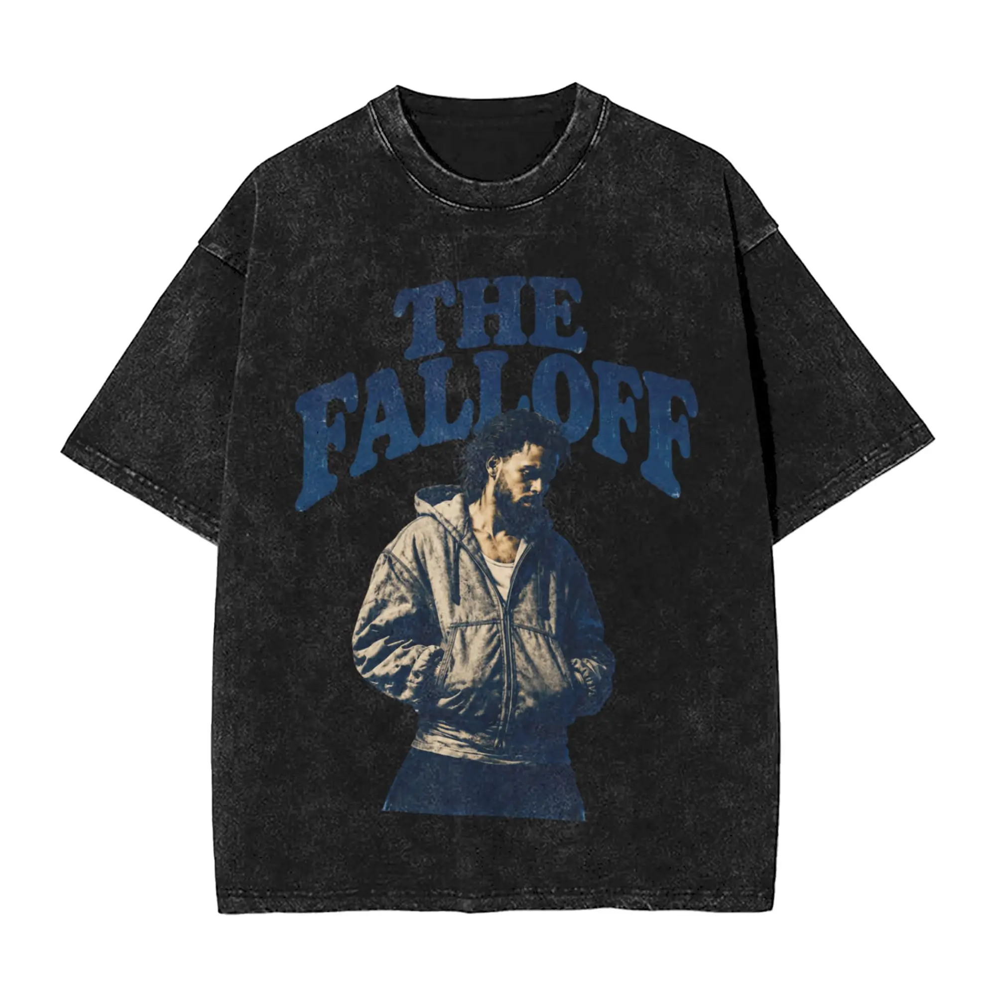 J Cole The Fall Off 2026 Tour Washed T Shirts Streetwear Hip Hop Vintage T-Shirts  Tees for Men Women Short Sleeve Oversize