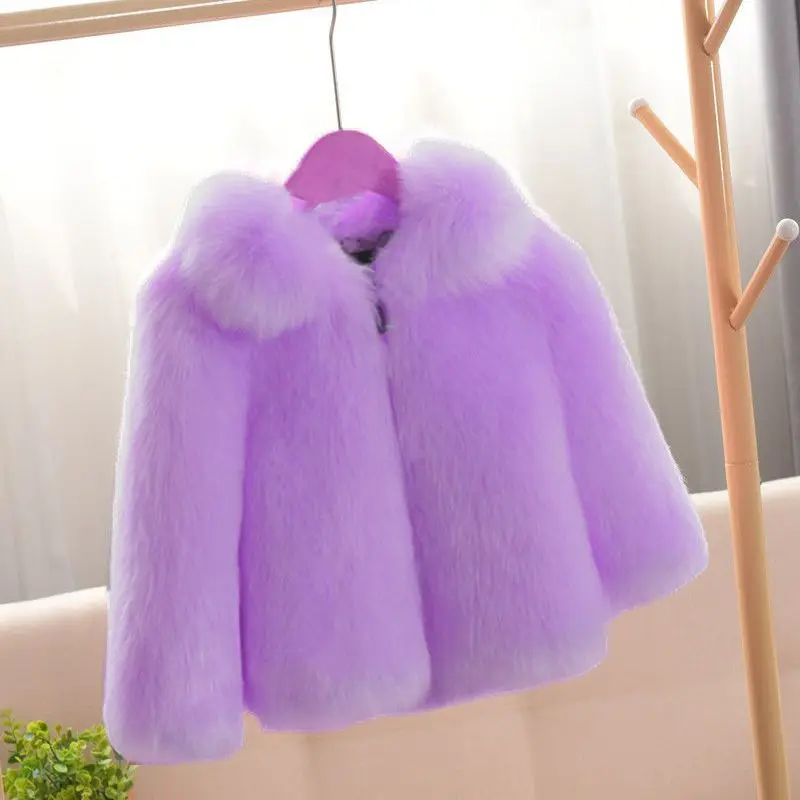 

Elegant Baby Winter Coat Children Mink Fur Jacket Kids Girl Warm Faux Fur Small Lapel Children's Boys Outwear TR398