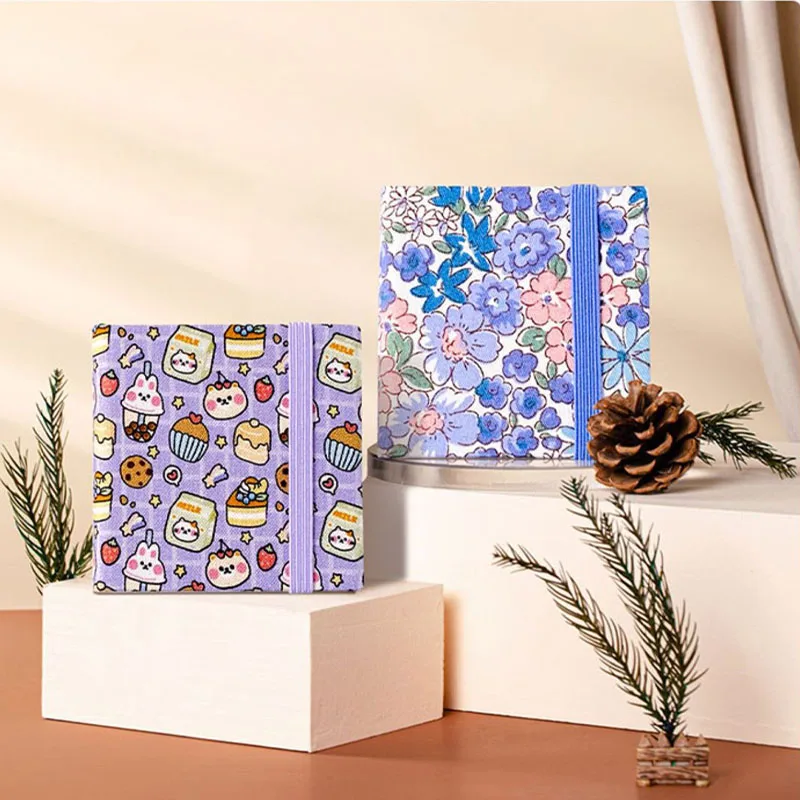 Square 6cm Mini Watercolor Book 300gsm Linen Texture Cover Portable Art Sketch Pad for Painting Handmade Journal