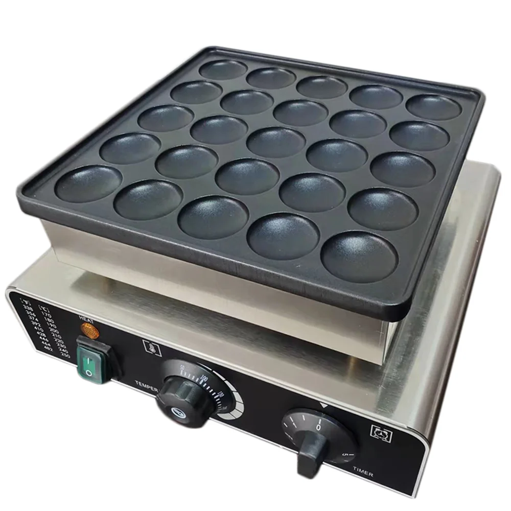 Commercial electric 25 hole pancake maker, waffle maker, non stick PTFE coating, suitable for restaurants, kitchens, snack shops