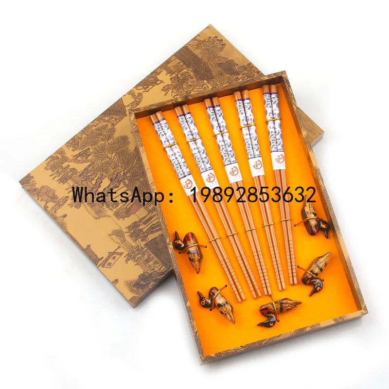 

PYJ chopsticks gift box bamboo five pairs set Chinese style gift merchandise Guochao tableware