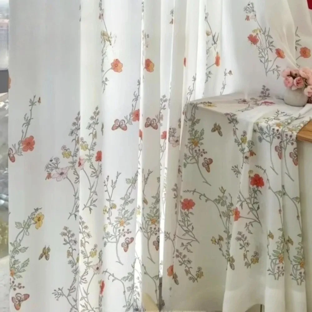 

Digital Print Transparent White Window Screen Curtains for Bedroom Balcony Bathroom Floor To Ceiling Windows Protection Drapes