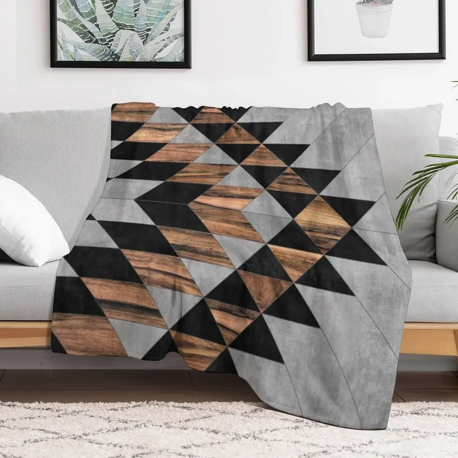 Urban Tribal Pattern No.10 - Aztec - Concrete and Wood Throw Blanket for winter Decorative Sofas Sofa Throw Blankets