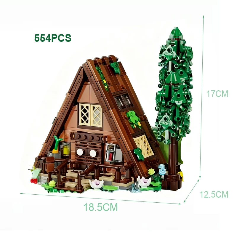 森の小屋 コテージ ツリーハウス 積み木 マイワールド ヴィレッジ 建築レンガ 自然愛好家のためのおもちゃ 大人 子供