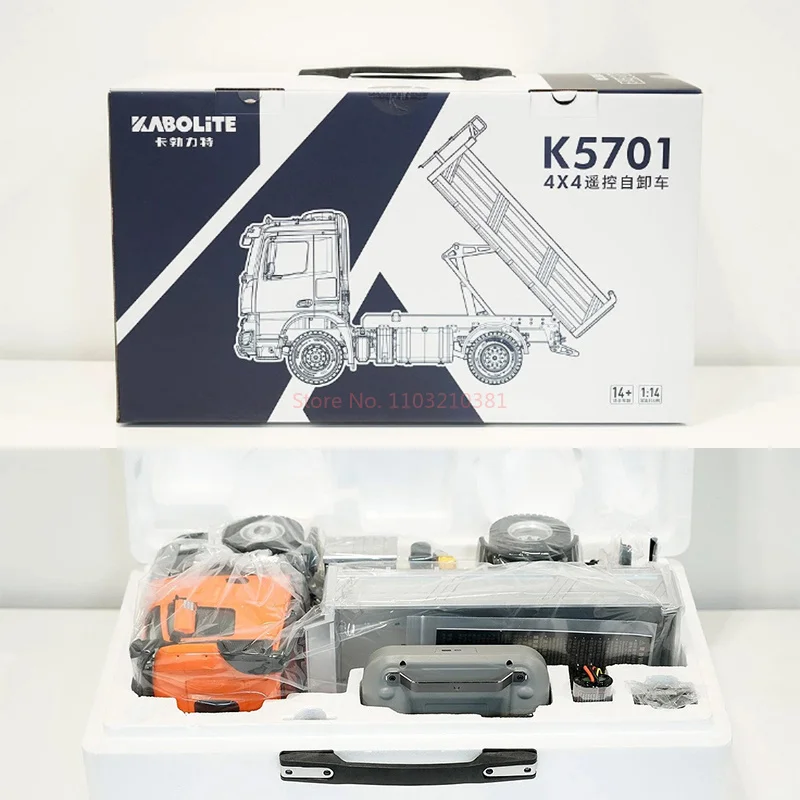 1/14 New K5701 4x4 Remote Control Truck Screw Dump Truck With Light And Sound System Engineering Vehicle Toys For Boys Toy Gift