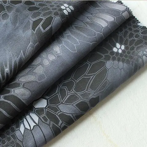 Python Snake Camouflage Fabric Black Green Cotton Outdoor 150*200cm Spring For Uniform