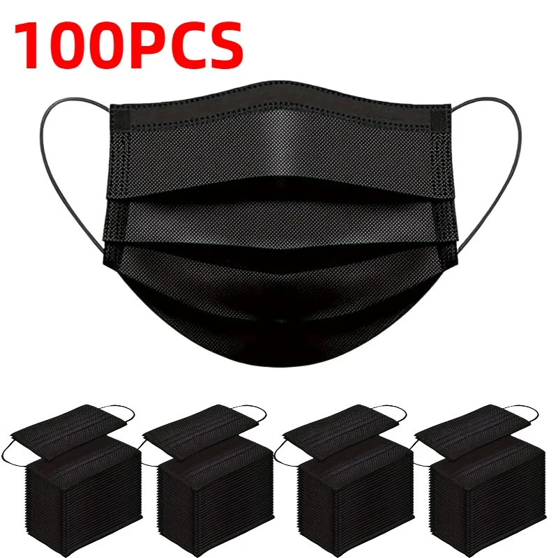 100pcs 4-layer protective filtration disposable masks, suitable for parties, travel, and outdoor activities.