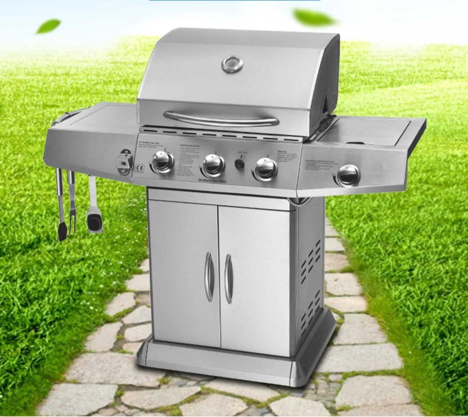 Gas Barbecue Stove, Commercial Outdoor Villa Courtyard, Stainless Steel Liquefied Gas Large Barbecue Rack