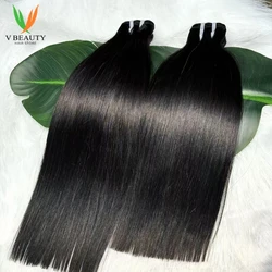 V Beauty 16A 28 30 inch Unprocessed Raw Vietnamese Human Hair Bundles Double Drawn 100% Virgin Hair Straight Bundles Extensions