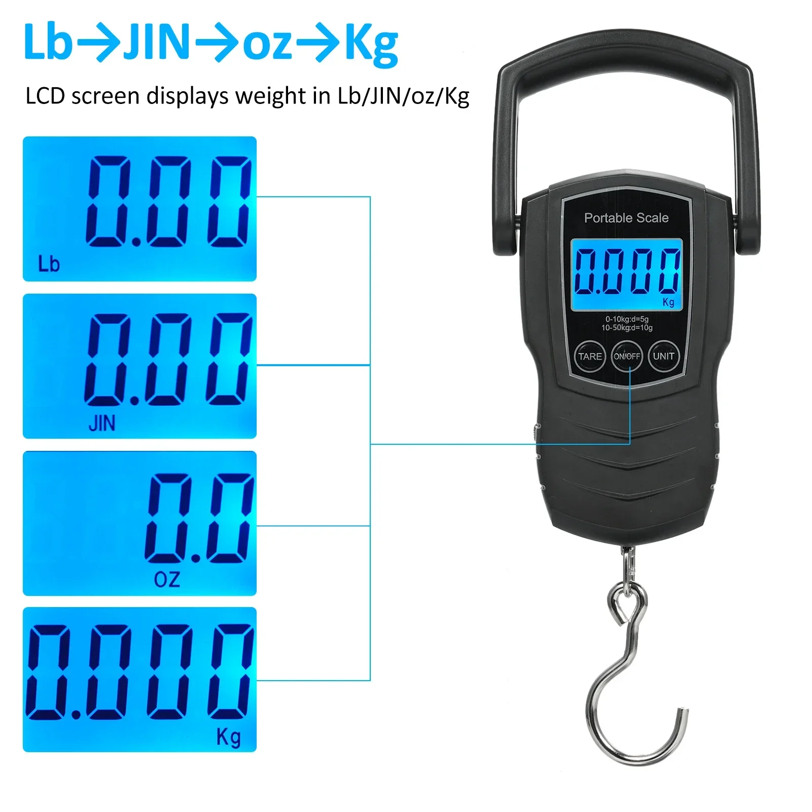 75Kg/165Lb Digital Luggage Scale with 1.5M Measuring Tape Suitcase Scale Can Kg/Lb/Jin/Oz 4 Units Switched Luggage Weight Scale