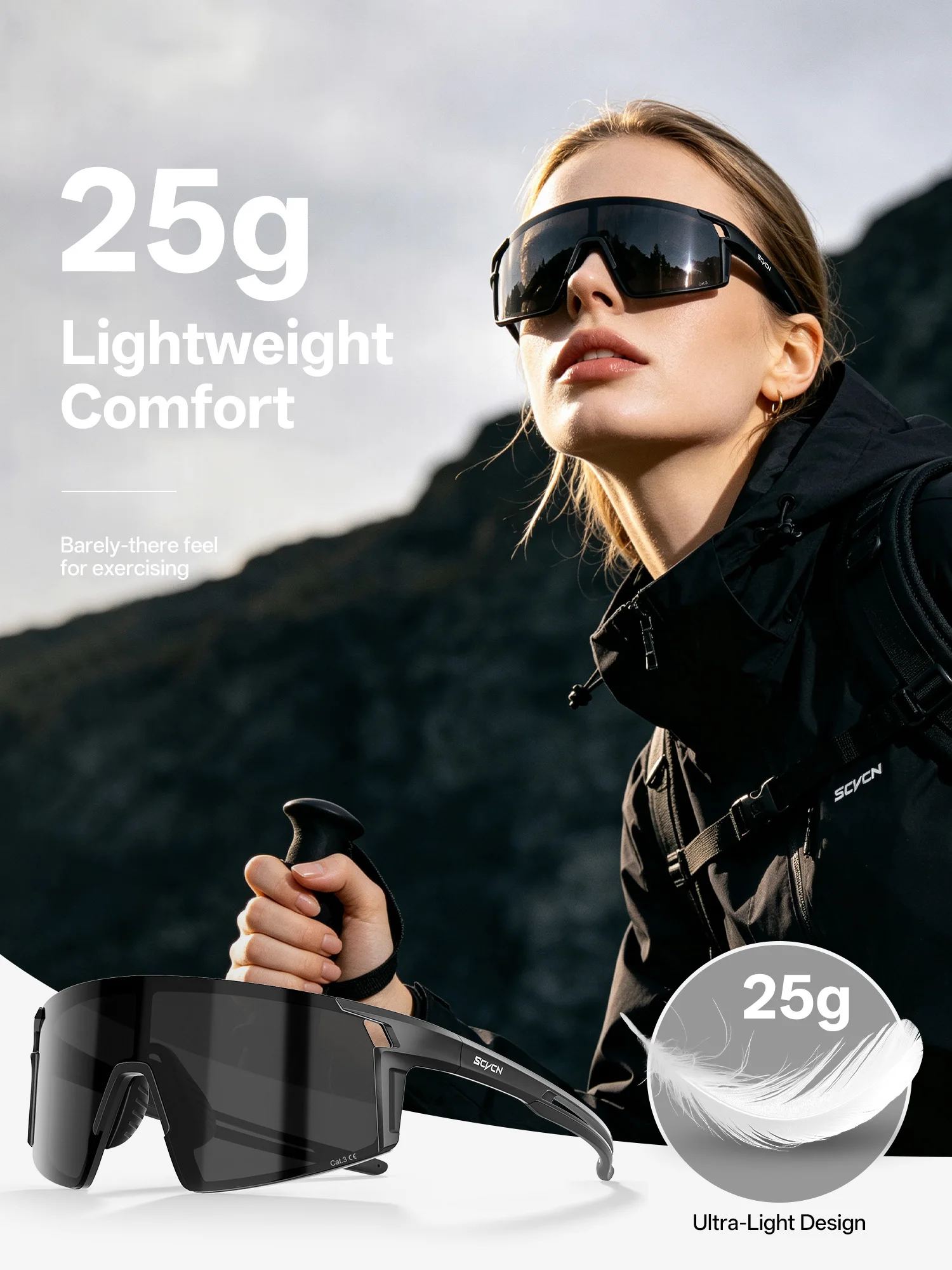 SCVCN Outdoor Windproof Sunglasses Professional Cycling Glasses  Goggles MTB Road BikeSports Cycling Sunglasses Men Women UV400