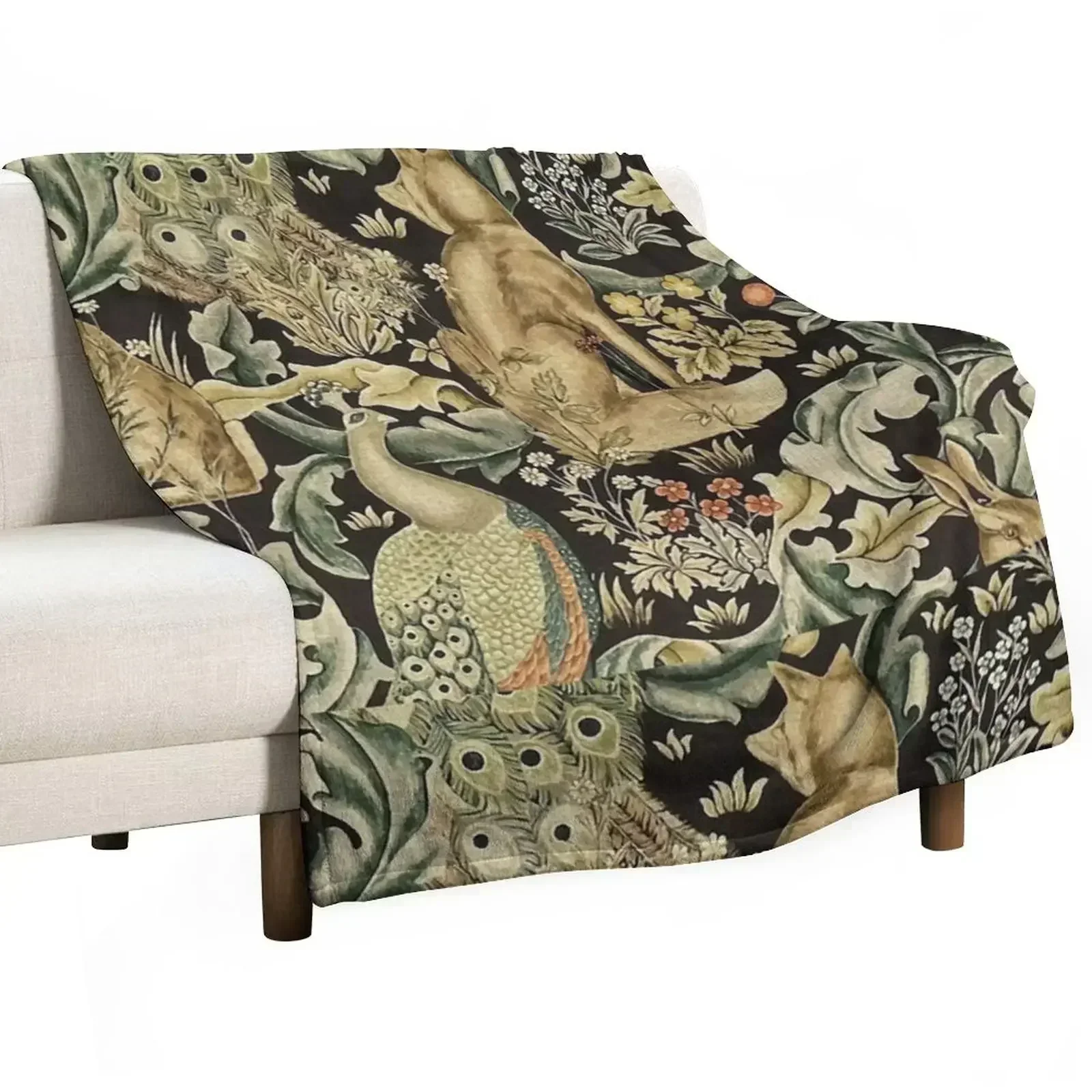 

William Morris forest fabric Throw Blanket Comforter Thin Blankets