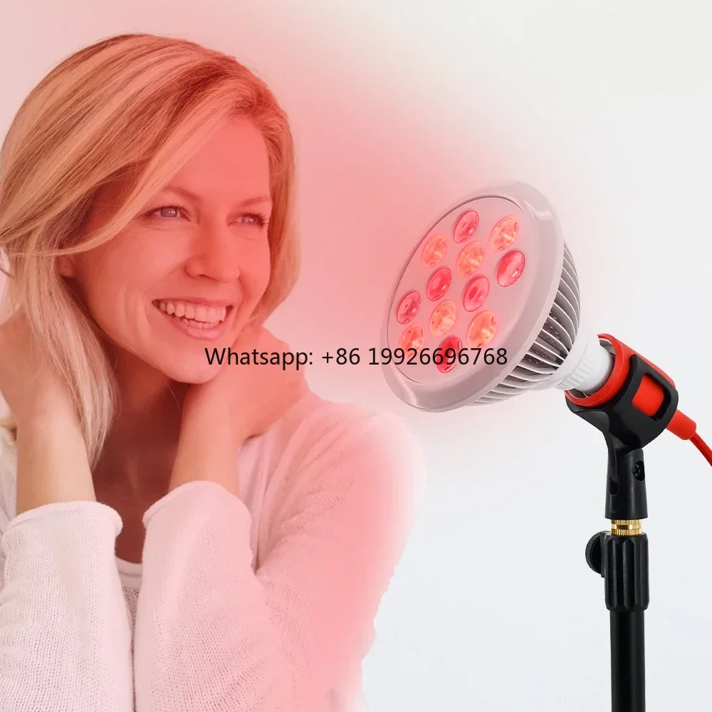 

24W Portable E27 Socket Adjustable Stand LED Infrared Therapy Lamp 660m 850m Red Light Therapy Bulb factory