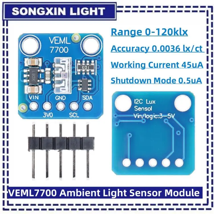 VEML7700 Led-Licht Sensor Mülleimer 120k Board 3,3V 5V I2C IIC Umgebungs für Raspberry Pi Zubehör modul Messung Ac Feuchtigkeit