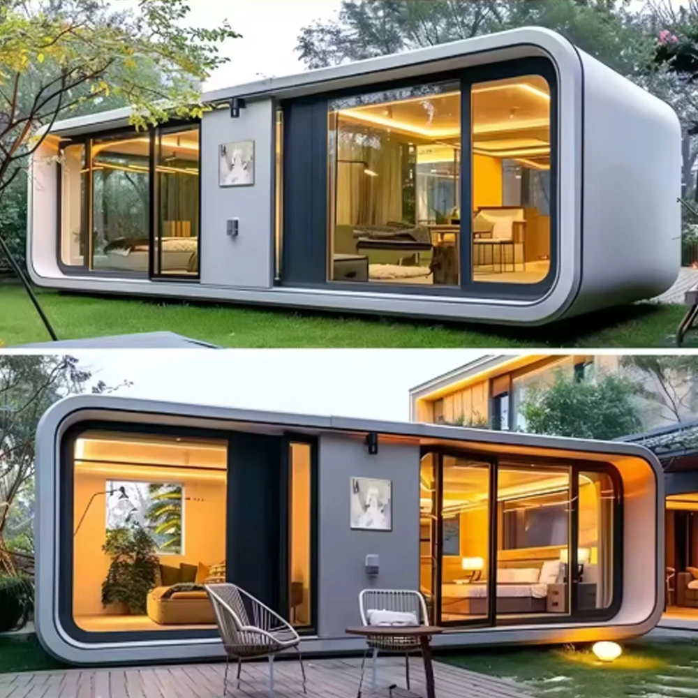 Luxury High-End Eco-Friendly Modular Customizable Apple Cabin Prefab Shipping Container House Space Capsule Hot Selling