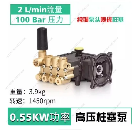 High Pressure Triplex Plunger Pump - 2-12 L Flow Rate 100 Bar Industrial Water Pump