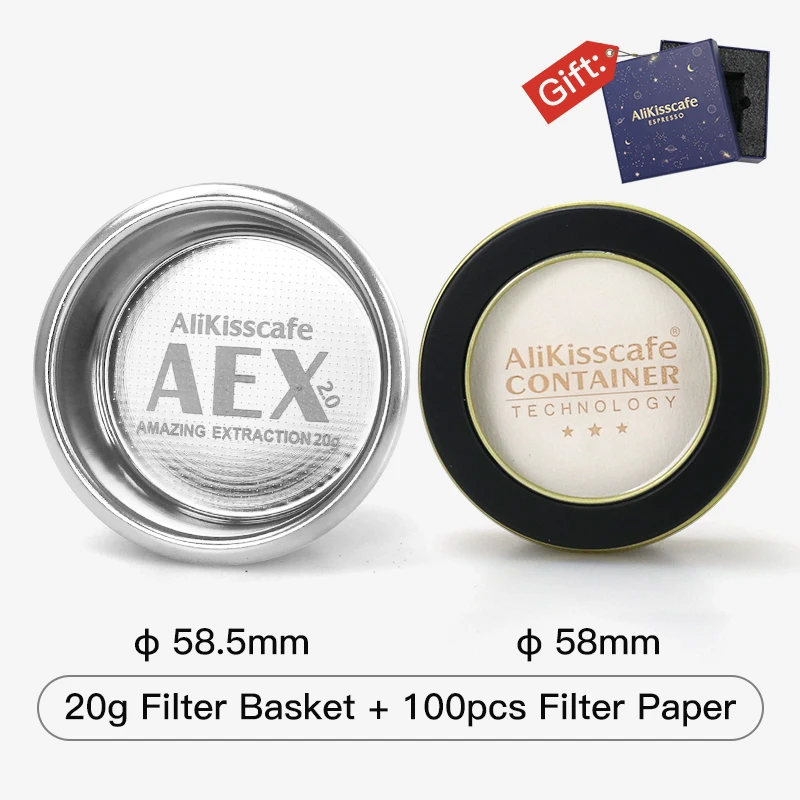 Kaffee Filter Korb 58MM AEX Präzise 18g 22g Puck Bildschirm Für Boden Siebträger Espresso Maschine Zubehör barista Werkzeuge