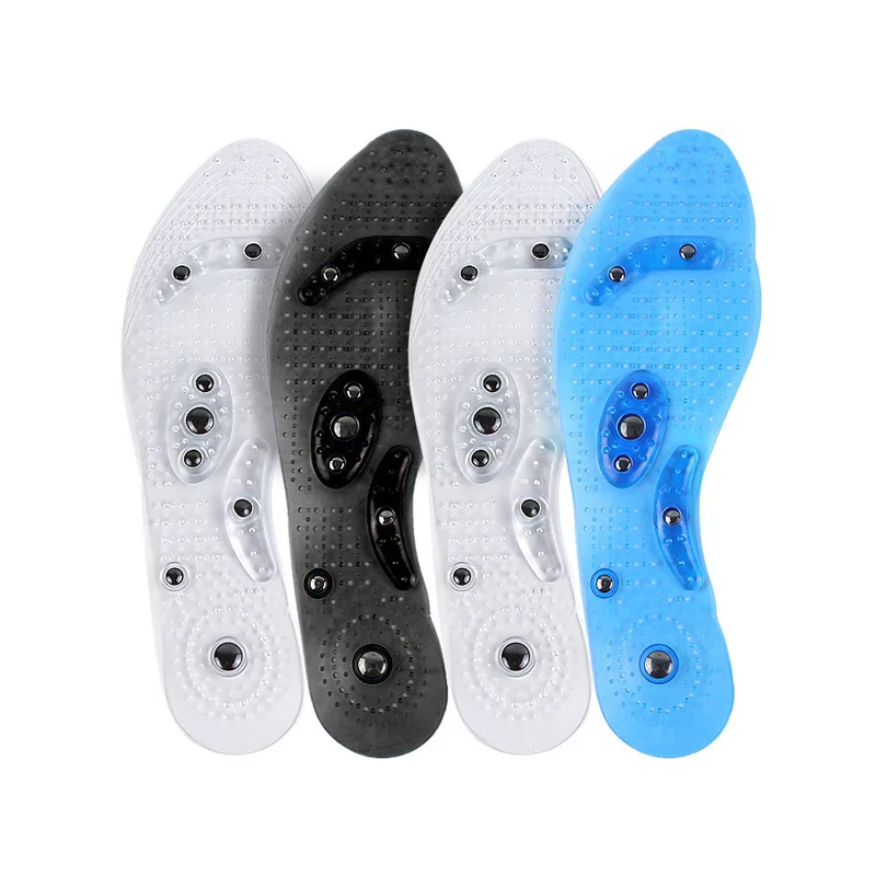 Breathable PVC Magnetic Therapy Insoles - 8 Acupoints Foot Massage Pads for Sports/Work Anti-Fatigue & Plantar Fasciitis