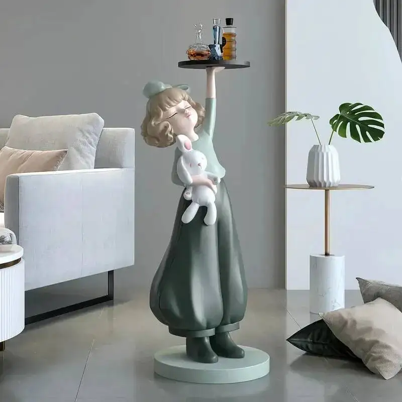 

Large Living Room Entrance Girl Floor Rabbit to Floor Decoration Home Decoration Sofa TV Cabinet Moving Home Gift