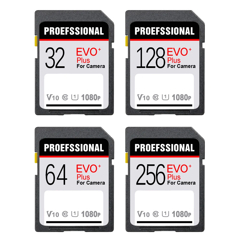 nowa karta SD 32 GB 64 GB 128 GB karta pamięci 16 GB karta pamięci SD 256 GB do kamery wideo HD 1080p i 4K
