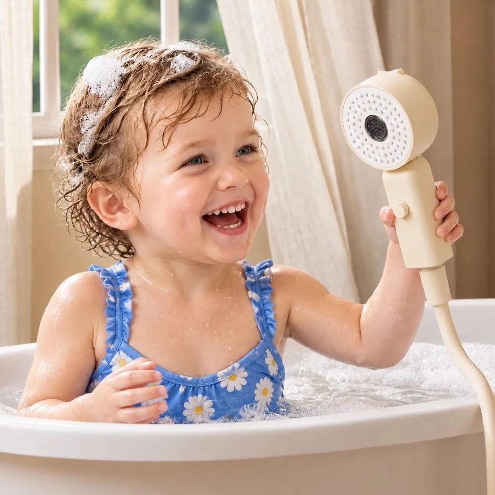 3 Modes Handheld Shower Head Soft Water Flow Gentle Spray Shower Head One Button Water Stop Drop Resistant Shower Sprayer