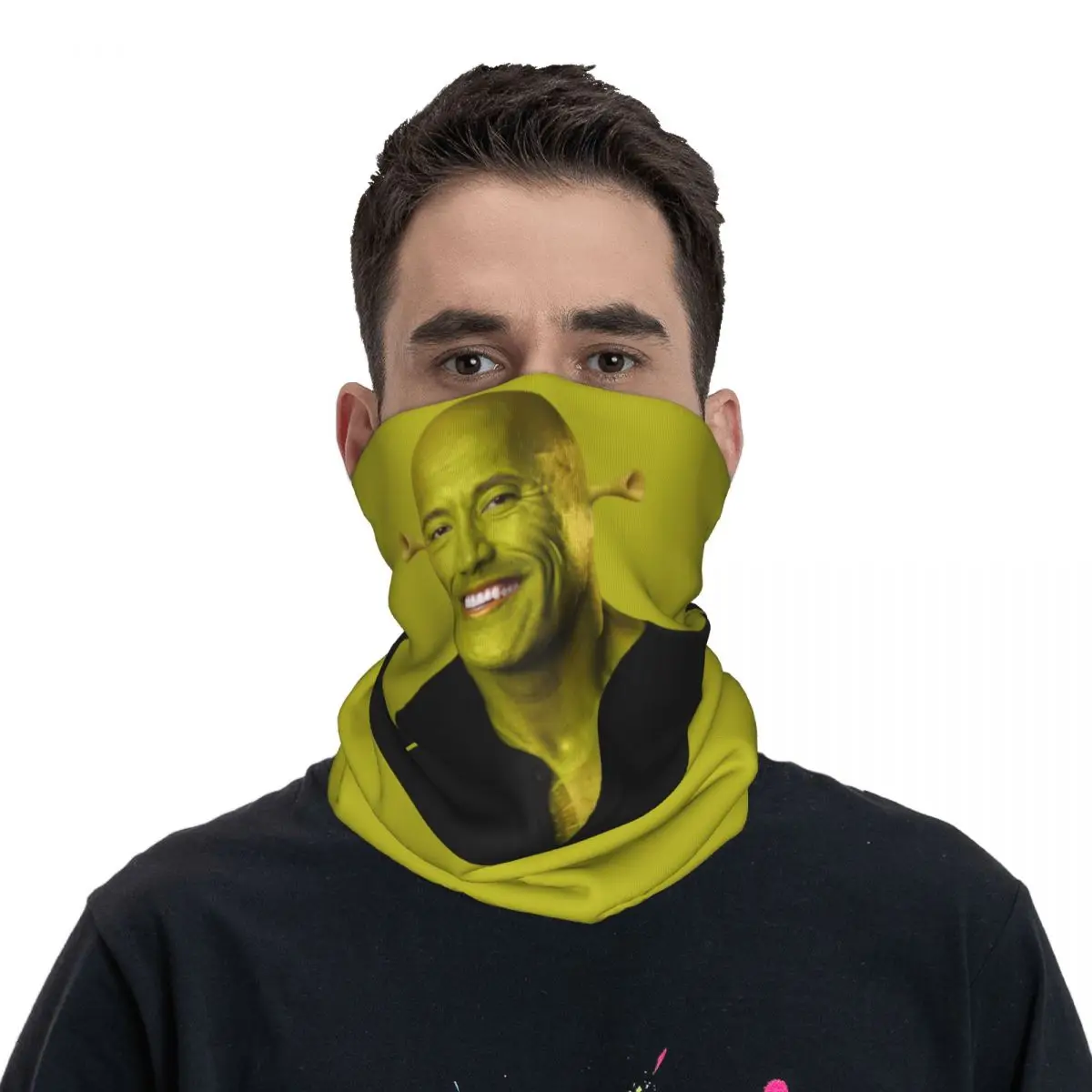 Maska na twarz typu bandana z motywem Dwayne'a The Rocka Johnsona, wiatroodporna, dla kobiet i mężczyzn, The Rock Muscle Man, nakrycie głowy, kominiarka