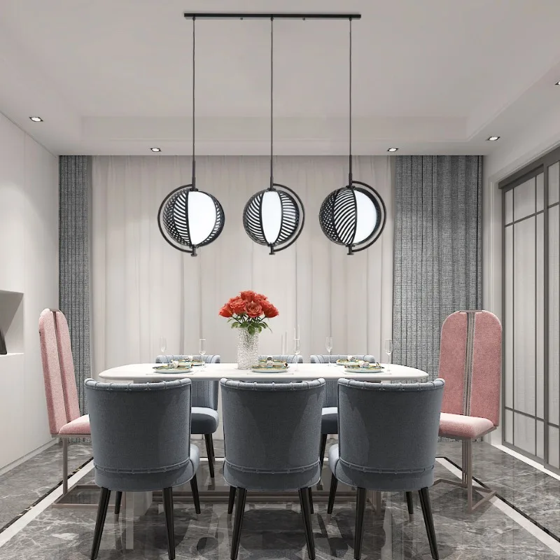 LED chandelier living room bedroom room dining room creative home single head 3 head semi-circular chandelier floor lamp