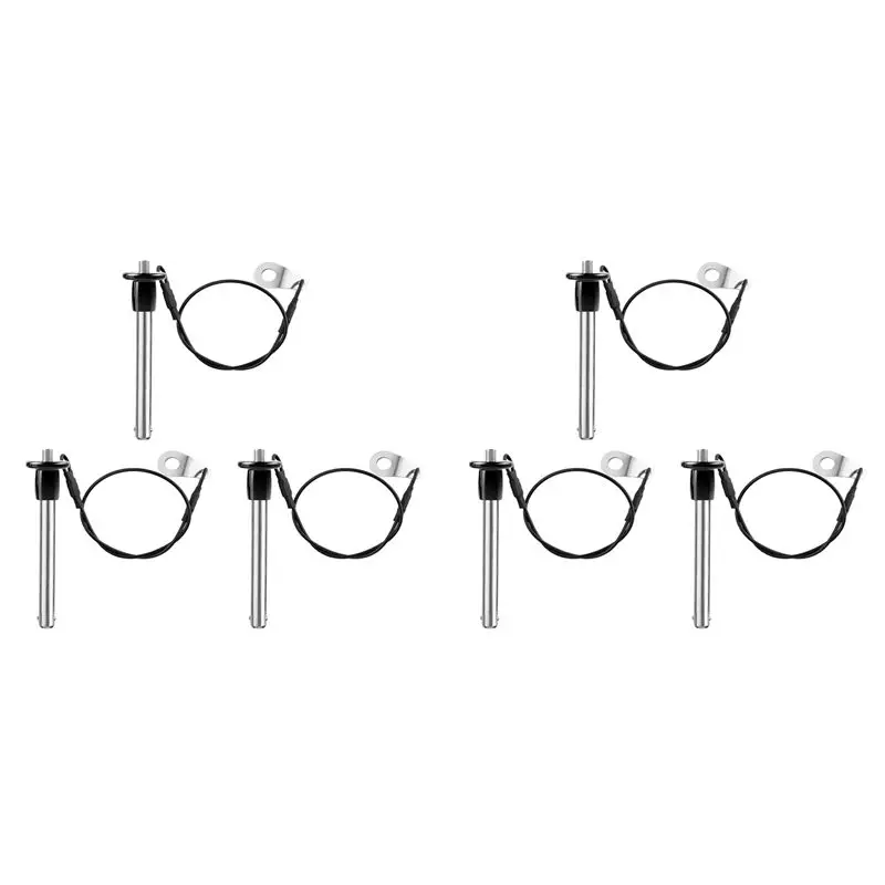 ABSS-6X Stainless Steel Quick Release Pin 8Mm Diameter Ball Locking Pin With Push Button Lanyard Cable Usable Length 50Mm