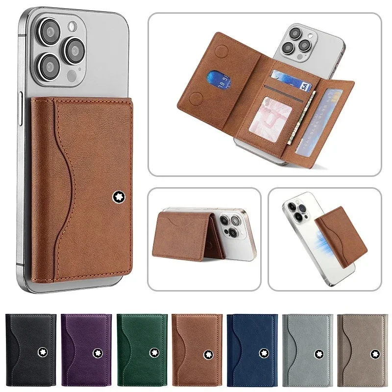 

Business Sle Magsafe Card Holder Leather Trifold Magnetic Cardholder Card Bag Wallet for Apple IPhone 17 16 15 14 13 12 Pro Max