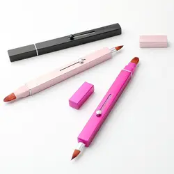 Retractable Lip Makeup Brush Lipstick Lip Gloss Brush Telescopic Dual Use Lip Brush Beauty Tools With Protect Cap