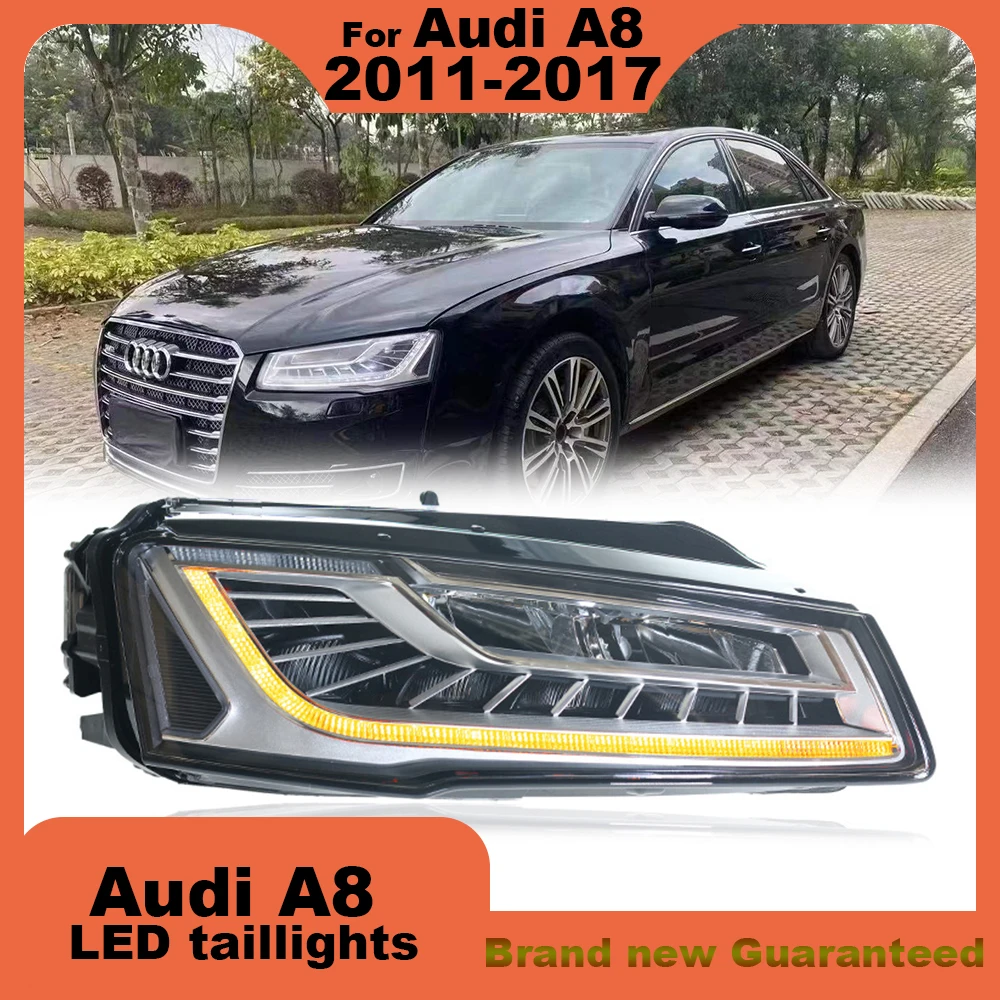 Car Headlights for Audi A8 A8L 2011-2017 LED Headlamp Head Front Light Flowing water turn signal DRL Plug and play Accessories