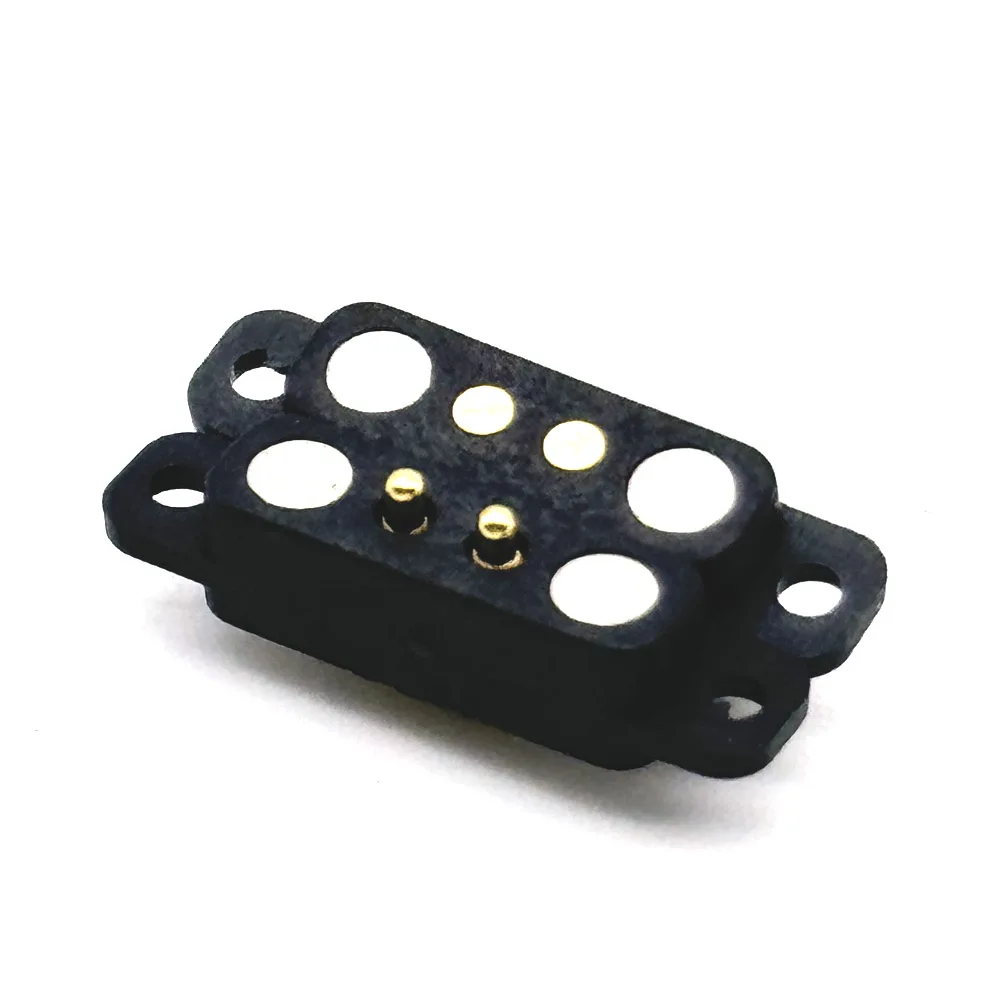 1Pair 2Pin With Ears Waterproof Spacing 2.54mm Magnetic Pogo Pin Connector Pogopin Male Female Spring Loaded DC Power Socket