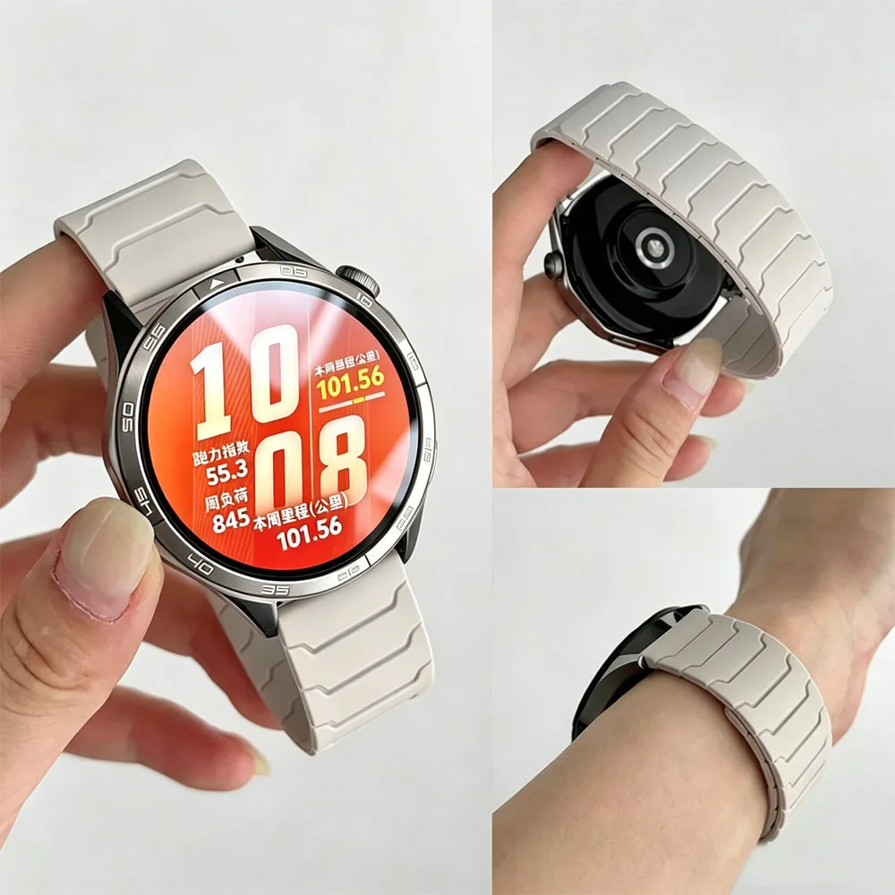 20/22mm Silicone Strap For Huawei Watch GT Runner 2 GT6-5-4-3 46mm Replace Magnetic Bracelet for COROS PACE 4 3 Pro/APEX 4 42mm