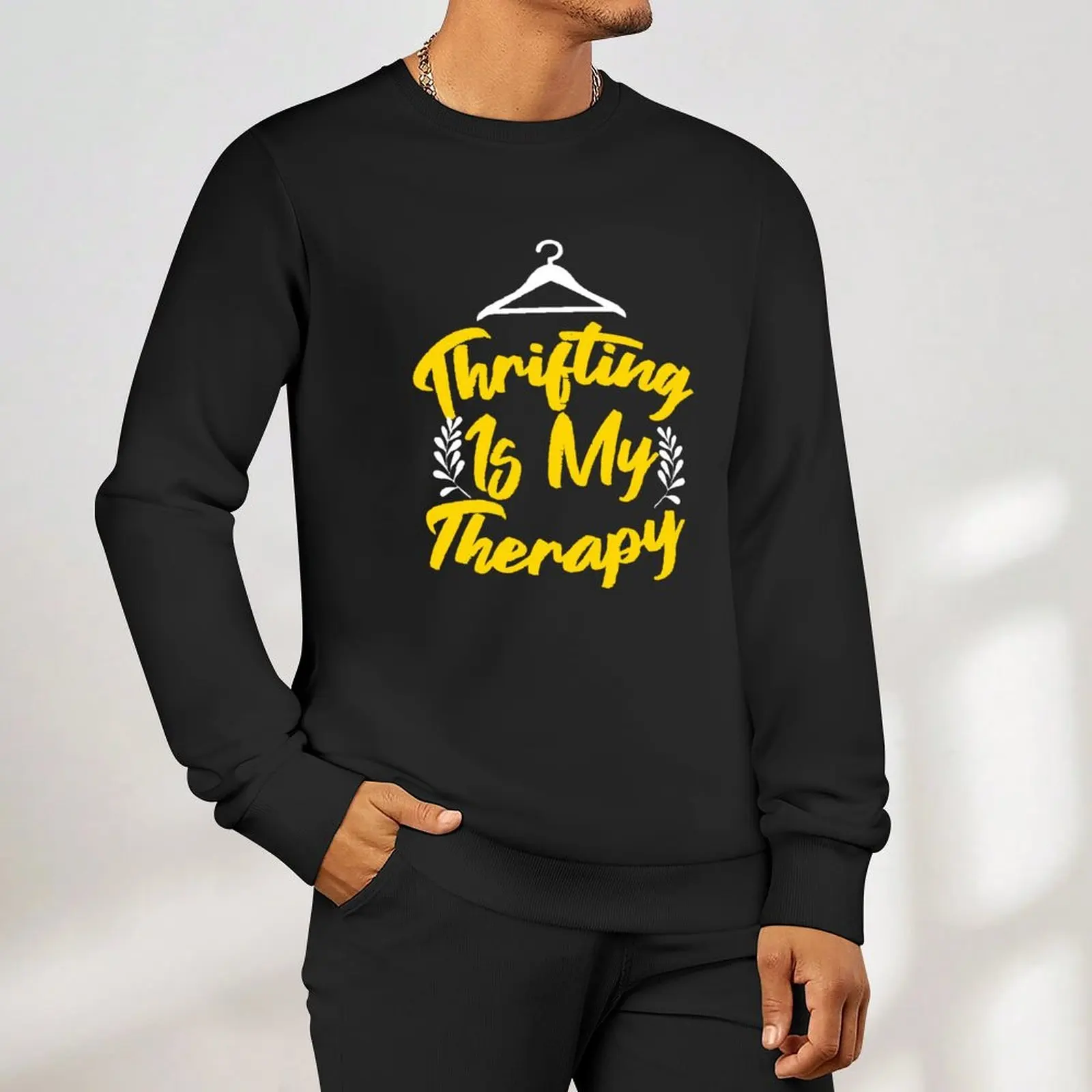Thrifting Is My Therapy للرجال والنساء، بلوفر رياضي، ملابس رجالية، بلوزات جديدة