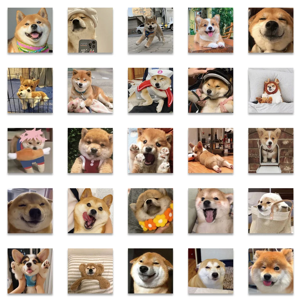 10/30/50PCS Super Cute Pet Dog Corgi Shiba Inu Sticker For Toy Luggage Laptop iPad Gift Phone Case Waterproof Sticker Wholesale