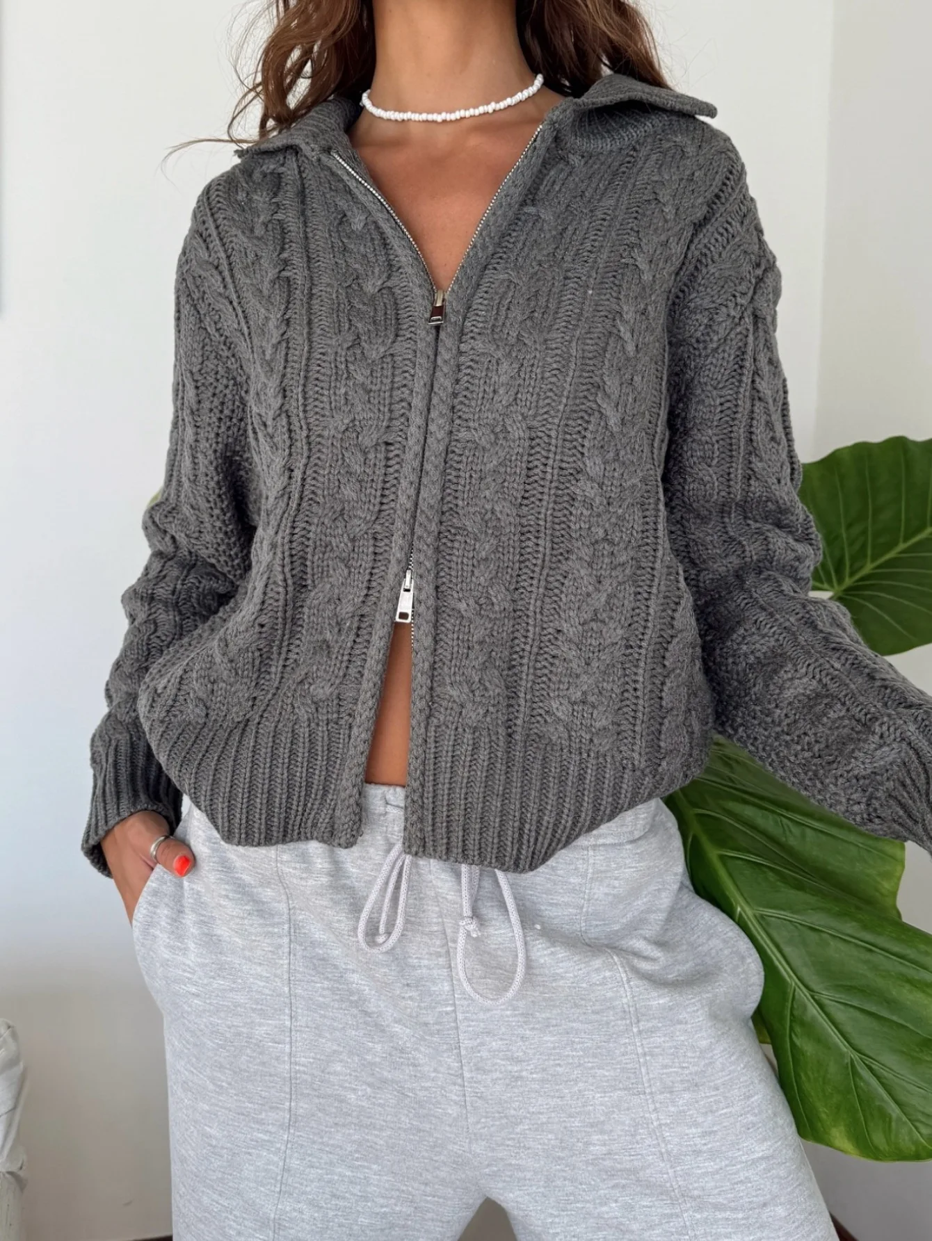 2025 Women's Jackets Women Clothes Jacket Autumn Winter Jacket Casual Commuter Style Long-Sleeve Solid-Color Knit Sweater