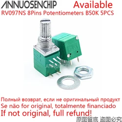 5PCS RV097NS Dual Potentiometer B50K B 50K 8Pins With Switch Audio Amplifier Sealed Potentiometer
