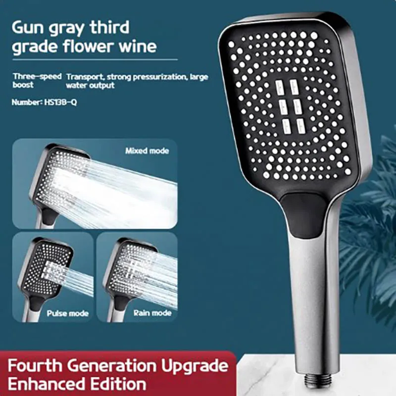 

3 Mode Adjustable Shower Head Rainfall Shower Large Flow Showerhead High Pressure Water Saving Shower Mixer Bathroom Accessories