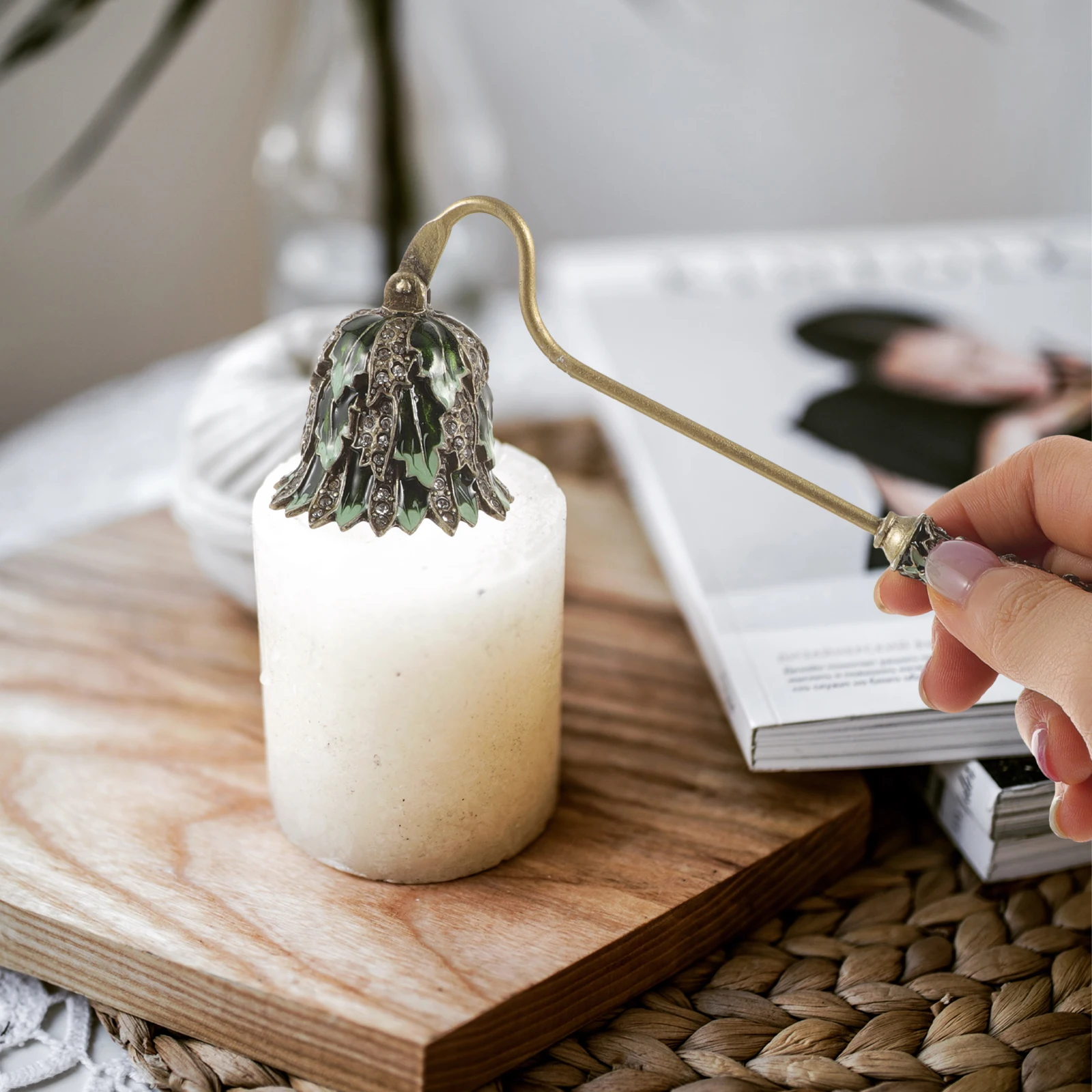 Snuffer Metal Long Handle For Aromatherapy Jar Tea Light Candles Flame Extinguisher Tool Household Accessories Gift